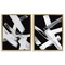 Stupell Industries Abstract Lines White on Black 2 pc Framed Floater Canvas Wall Art Set Design by Susan Jill